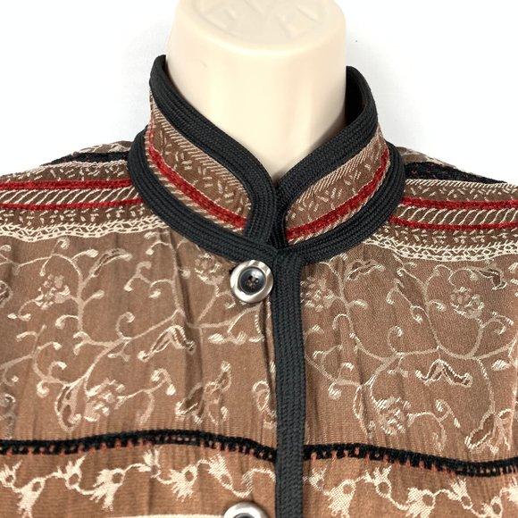 3/$25 Womens Kurta Blouse Collared Button Down Shirt L - Picture 2 of 12